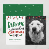 Blaf rond de Kerstboom Hond Kerst Feestdagenkaart (Voorkant / Achterkant)