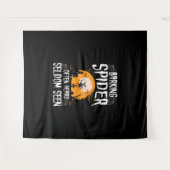Blafende Spin Zeldzaam Gezien Grappig Halloween Wandkleed (Voorkant (horizontaal))