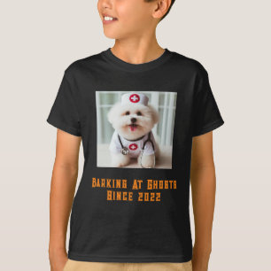 Blaffen bij geesten Halloween Hondenliefhebber gep T-shirt