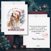 Blaffen in een Winter Wonderland Flat Christmas Ka Feestdagenkaart