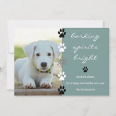 Blaffende geesten Bright Puppy Dog Foto Feestdagenkaart (Voorkant)