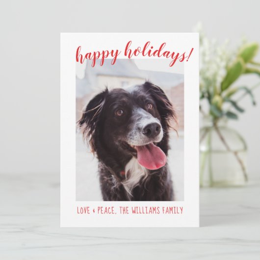 Blaffende geesten verlichten uw hondenfoto vakanti feestdagenkaart (Staand voorkant)