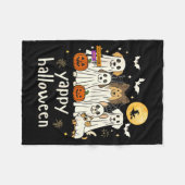 Blaffende Halloween Grappige Hond Geesten Hallowee Fleece Deken (Voorkant (Horizontaal))