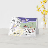 Blaffende hondenkennels Amusante Verjaardag Kaart (Gele Bloem)