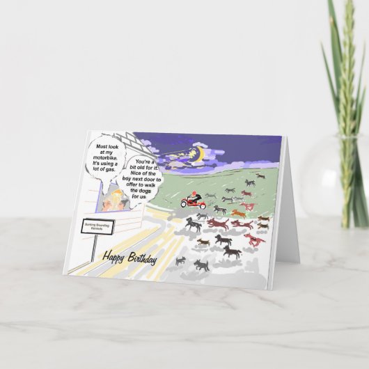 Blaffende hondenkennels Amusante Verjaardag Kaart (Voorkant)