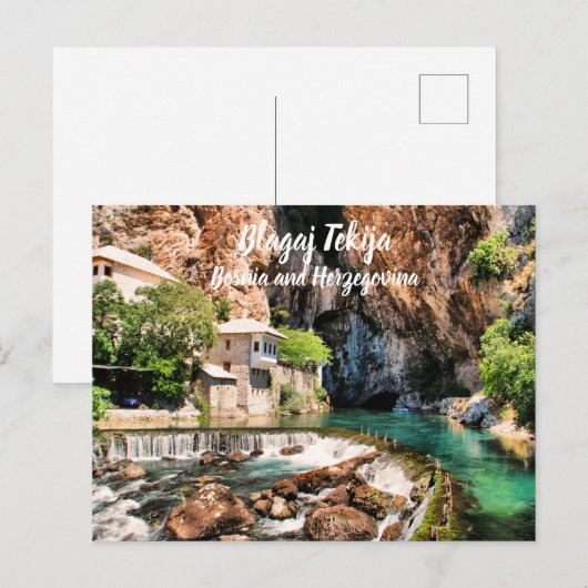 Blagaj Tekija Dervish Bosnië Herzegovina gestileer Briefkaart (Voorkant / Achterkant)