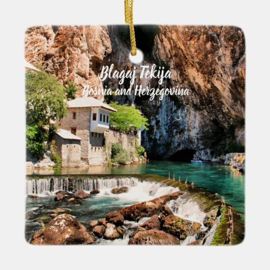 Blagaj Tekija Dervish Bosnië Herzegovina gestileer Keramisch Ornament (Voorkant)