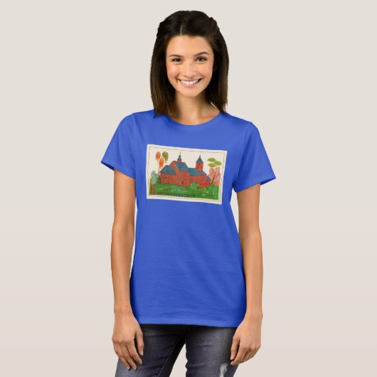Blagoveshchenskoye Wood Russische kerk T-shirt (Voorkant volledig)