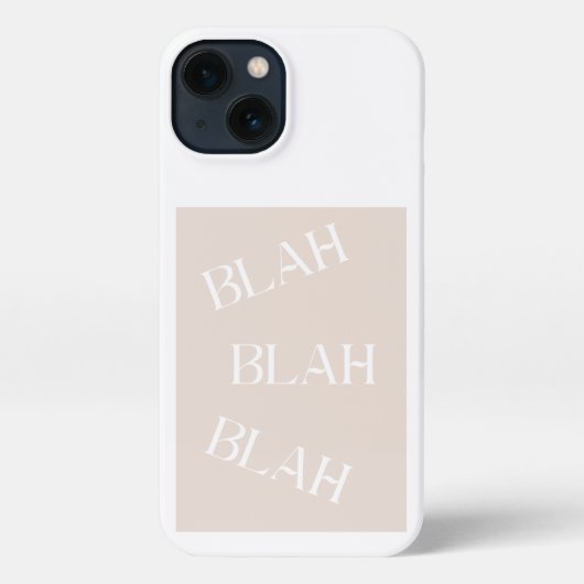 Blah Blah Blah-draagtas met neutraal gekleurd desi iPhone Hoesje (Achterkant)