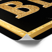 Blah Blah Blah Glitter Goud en zwart Poster (Hoek)