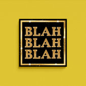 Blah Blah Blah Glitter Goud en zwart Poster