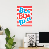 Blah, Blah, Blah, grappig poster, typografische po Poster (Thuiskantoor)