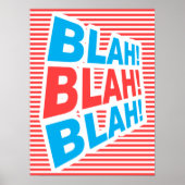 Blah, Blah, Blah, grappig poster, typografische po Poster (Voorkant)
