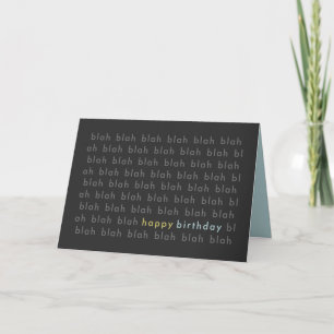 Blah Blah Blah Happy Birthday Typografie Kaart