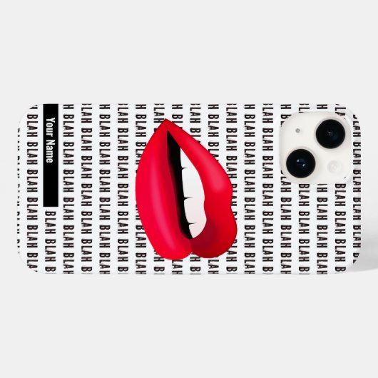"Blah Blah Blah" Hot Lips Pop-Art Case-Mate iPhone Case (Achterkant (horizontaal))
