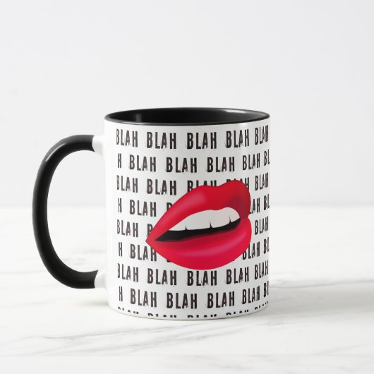 "Blah Blah Blah" Hot Lips Pop-Art Mok (Links)