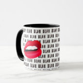 "Blah Blah Blah" Hot Lips Pop-Art Mok (Voorkant links)
