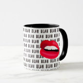 "Blah Blah Blah" Hot Lips Pop-Art Mok (Voorkant rechts)