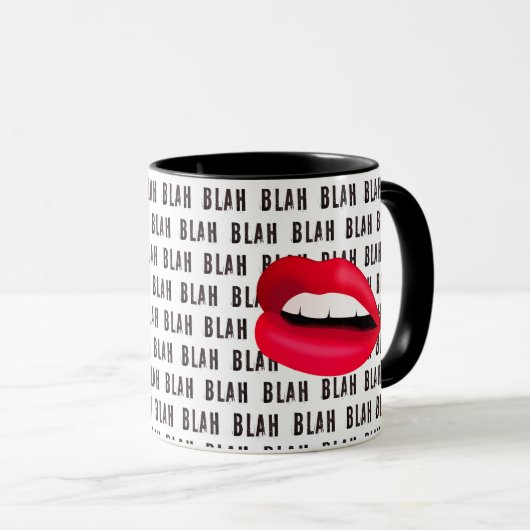 "Blah Blah Blah" Hot Lips Pop-Art Mok (Voorkant rechts)