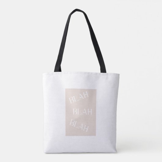 Blah Blah Blah Humor Vrouw Mode Accessoire. Tote Bag (Achterkant)