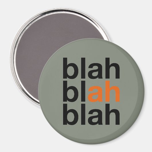 Blah Blah Blah - Minimalist Magnet (Voorkant / Achterkant)