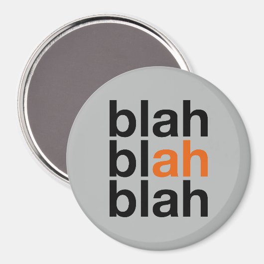 Blah Blah Blah - Minimalist Magnet (Voorkant / Achterkant)