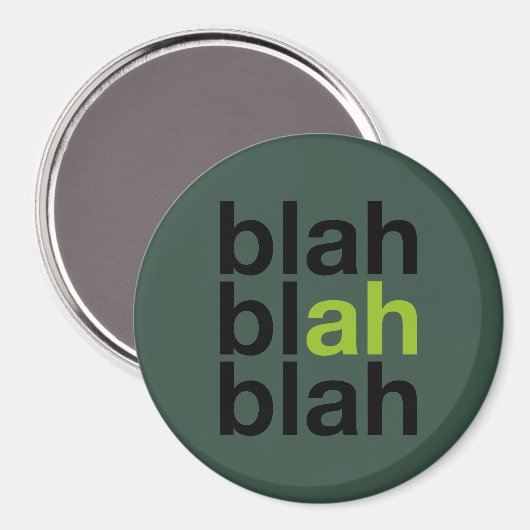 Blah Blah Blah - Minimalist Magnet (Voorkant / Achterkant)