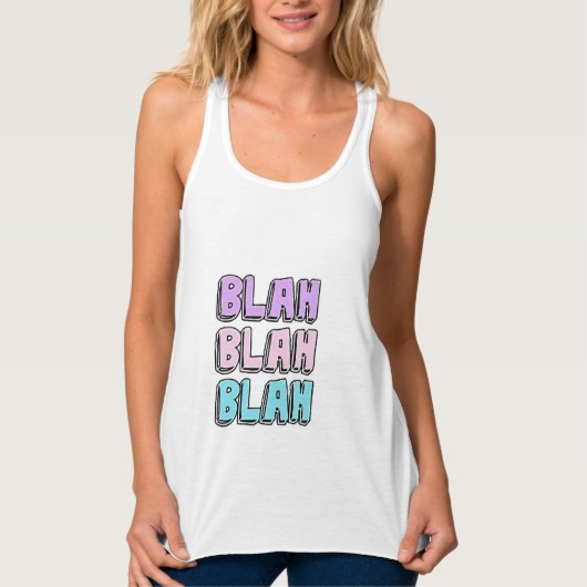 BLAH BLAH BLAH ONTWERP TANKTOP (Voorkant)