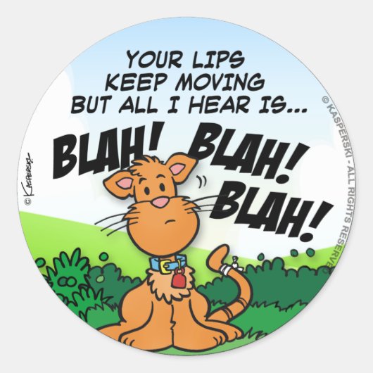 BLAH! BLAH! BLAH! RONDE STICKER (Voorkant)