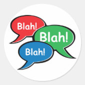 Blah Blah Blah Ronde Sticker (Voorkant)