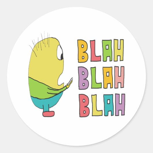 Blah Blah Blah Ronde Sticker (Voorkant)