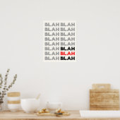 BLAH BLAH BLAH Typografie Poster (Keuken)
