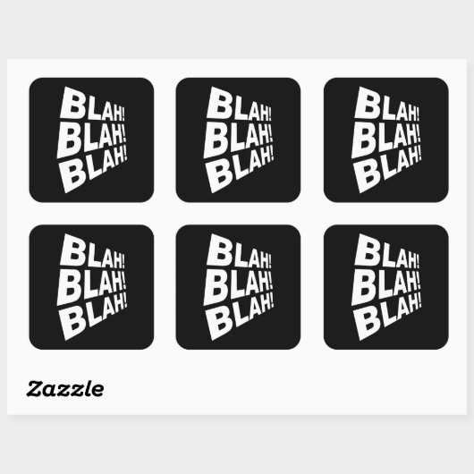 Blah Blah Blah Vierkante Sticker (Vel)