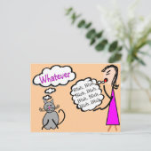 "Blah Blah Blah—Wat ook!"—Cat Lovers Gifts Briefkaart (Staand voorkant)
