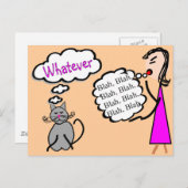 "Blah Blah Blah—Wat ook!"—Cat Lovers Gifts Briefkaart (Voorkant / Achterkant)