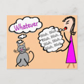 "Blah Blah Blah—Wat ook!"—Cat Lovers Gifts Briefkaart (Voorkant)