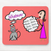 "Blah Blah Blah—Wat ook!"—Cat Lovers Gifts Muismat (Voorkant)