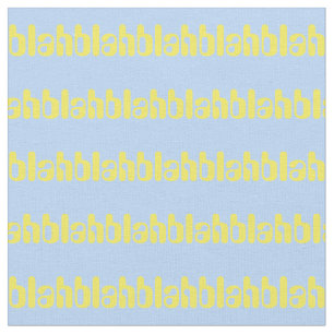 Blah Blah Blue Yellow Fun-tekststripwoordpatroon Stof