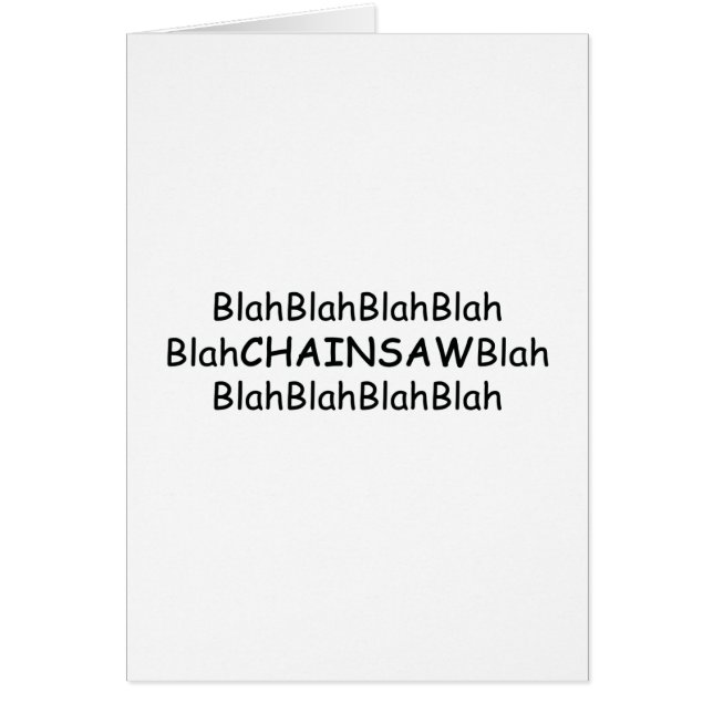 Blah Blah Chainsaws Blah Power Tools/Wood Giften (Voorkant)
