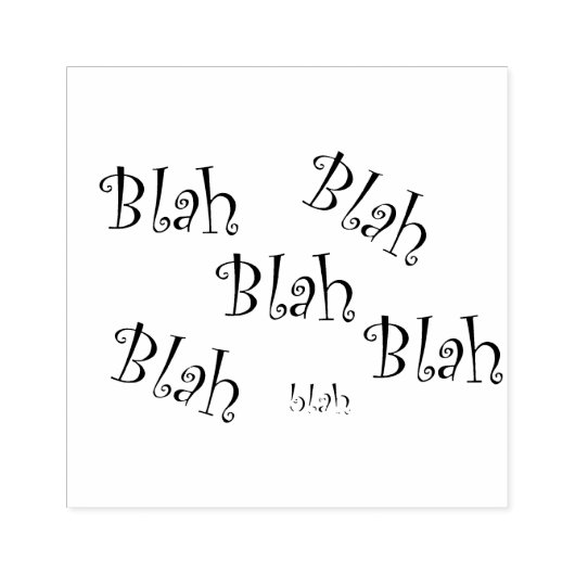 Blah Blah gezegde rubberen stempel (Afrduk)
