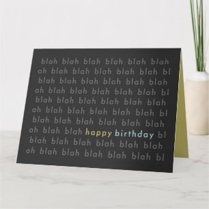 Blah Blah Happy Birthday Typografische Card Kaart