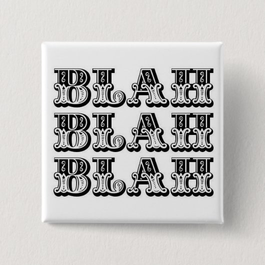 Blah Blah-knop Vierkante Button 5,1 Cm (Voorkant)