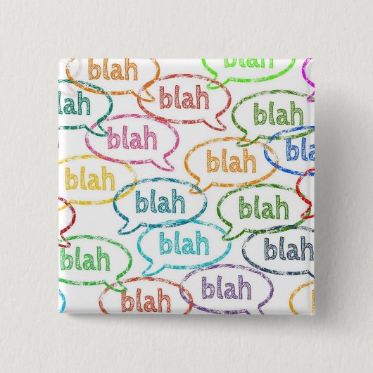 Blah blah-knoppen vierkante button 5,1 cm (Voorkant)