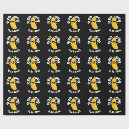 Blah-nana Grappige Banaan Pun Donker BG Cadeaupapier (Vlak)