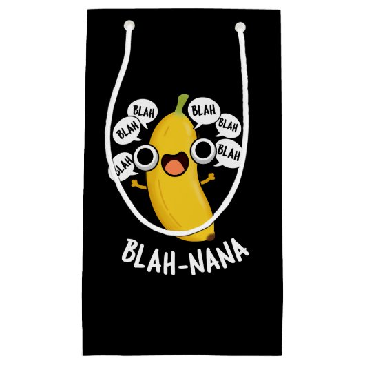 Blah-nana Grappige Banaan Pun Donker BG Klein Cadeauzakje (Voorkant)