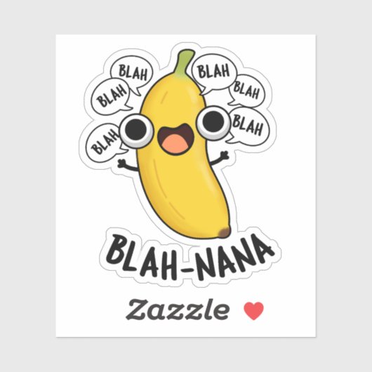 Blah-nana Grappige Banaan Pun Sticker (Vel)