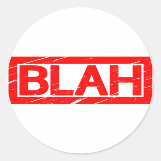 Blah Stamp Ronde Sticker (Voorkant)
