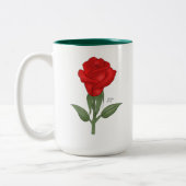 Blaine heeft een pen - Roos Tweekleurige Koffiemok (Links)