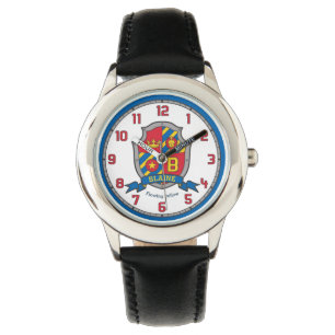 Blaine jongens aangepaste naam kuif rood blauw gee horloge