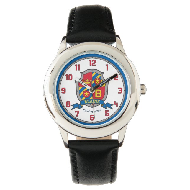 Blaine jongens aangepaste naam kuif rood blauw gee horloge (Voorkant)